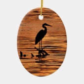 Heron bij Sunset Keramisch Ornament (Voorkant)