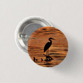Heron bij Sunset Ronde Button 3,2 Cm (Voorkant /achterkant)