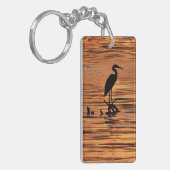Heron bij Sunset Sleutelhanger (Voorkant Links)