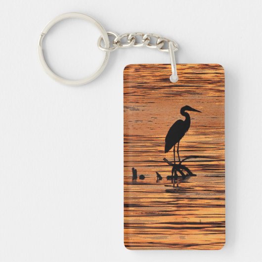 Heron bij Sunset Sleutelhanger (Voorkant)