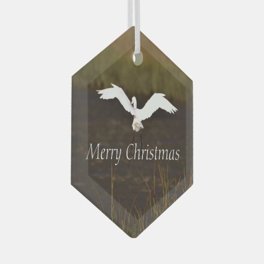 Heron Bird Flying Glass Ornament (Voorkant Rechts)