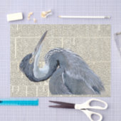 Heron Bird French Newspaper  Decoupage Tissuepapier (Craft)