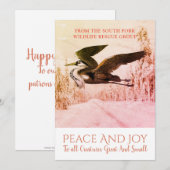 Heron Bird In De Winter Sneeuw Zakelijke Kerstmis Feestdagenkaart (Voorkant / Achterkant)