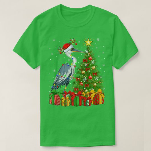Heron Bird Lighting Xmas - Sinterhat Heron Chri T-shirt (Design voorkant)