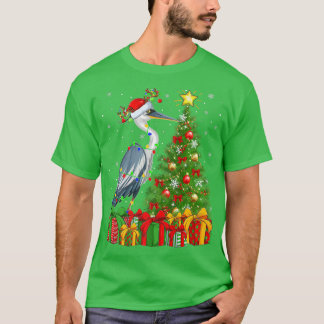 Heron Bird Lighting Xmas - Sinterhat Heron Chri T-shirt