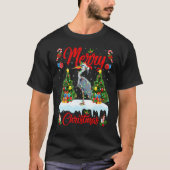 Heron Bird Lights Xmas Tree Santa Heron Christmas T-shirt (Voorkant)