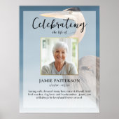 Heron Bird Lover Viering van het Leven Foto Funera Poster (Voorkant)