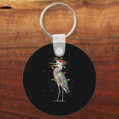 Heron Bird Lover Xmas Lighting Santa Heron Christm Sleutelhanger (Voorkant)