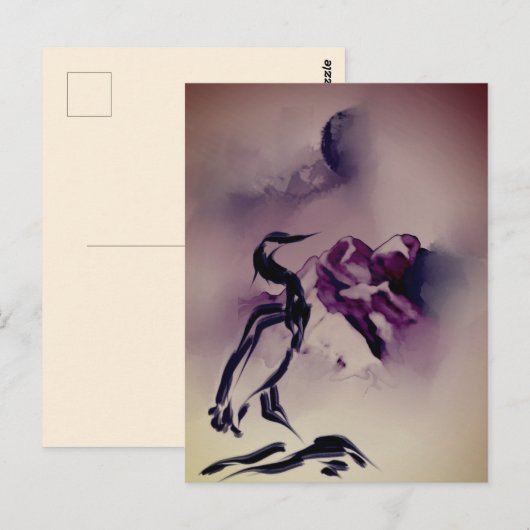 heron Bird Mountains schilderij Briefkaart (Voorkant / Achterkant)