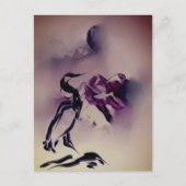 heron Bird Mountains schilderij Briefkaart (Voorkant)