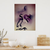  heron Bird Mountains schilderij Poster (Keuken)