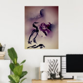  heron Bird Mountains schilderij Poster (Thuiskantoor)