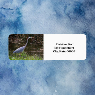 Heron Bird Photo Personaliseer retouradres Etiket