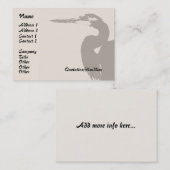 Heron Bird Wildlife Animals Wetlands Visitekaartje (Voorkant / Achterkant)