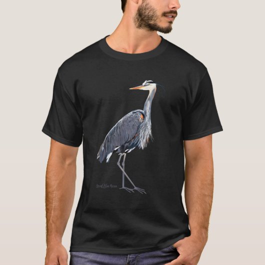 Heron Birder Wildlife Bird Watching T-shirt (Voorkant)