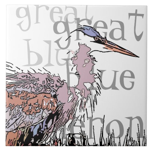 Heron Birds Wilde Levensdieren Tegeltje (Voorkant)