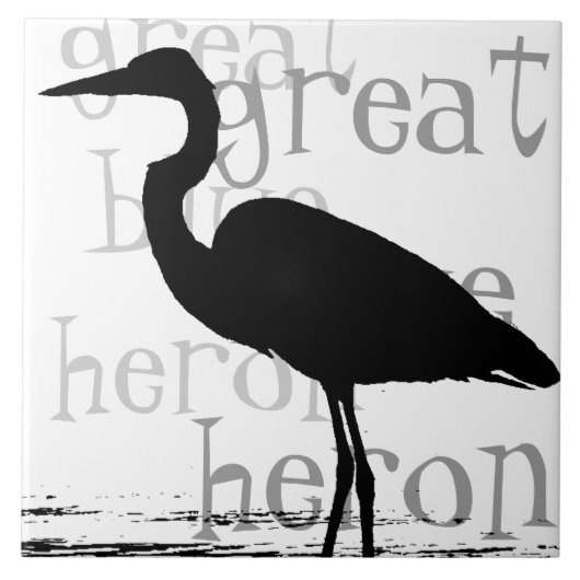 Heron Birds Wilde Levensdieren Tegeltje (Voorkant)