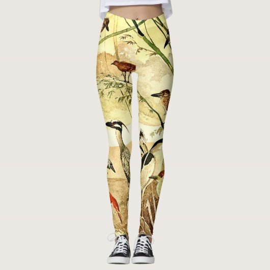 Heron Birds Wildlife Over Print Legging (Voorkant)