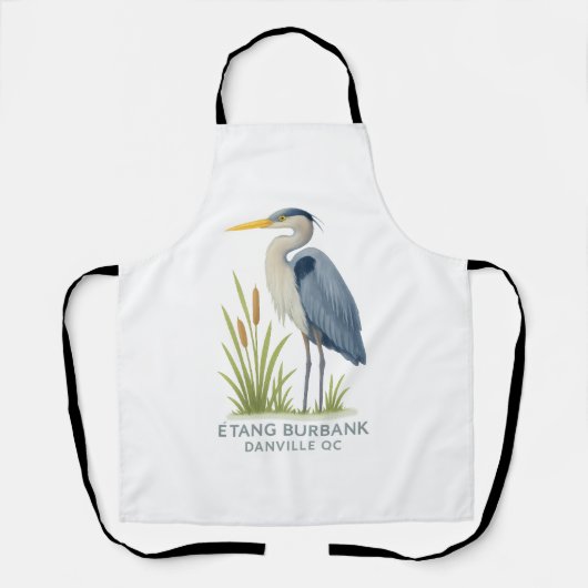 Héron bleu – Étang Burbank Danville QC | Design na Schort (Voorkant)