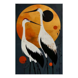 Heron Couple Perfect Poster