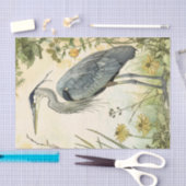 Heron en bloemen decoupage tissuepapier (Craft)