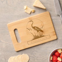 Heron en Cattails Houten snijplank