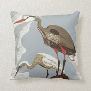 Heron en Egret Kustvogels Kussen