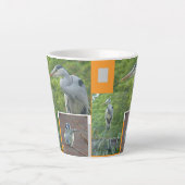 Heron en Little Bird Collage Latte Mok (Voorkant)