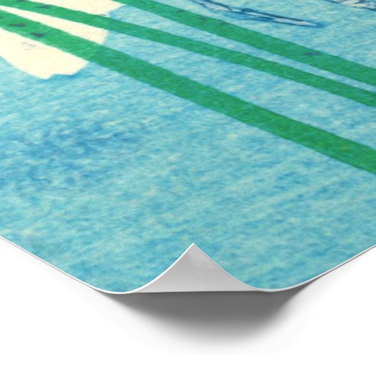 Heron en Lotus 1910 Poster (Hoek)