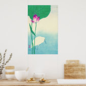 Heron en Lotus 1910 Poster (Keuken)