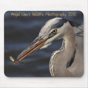 Heron en Minnow door Angel Cher, Angel Chers Wil.. Muismat