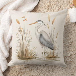 Heron en Rushes Beige Kussen