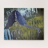 Heron Feeding in Pond at RHS Wisley, Verenigd Koni Legpuzzel (Horizontaal)