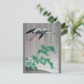 Heron Flying in Rain, Watanabe Seitei Briefkaart (Staand voorkant)