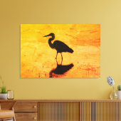 Heron Gold Sunset Canvas afdrukken (Insitu (Woonkamer))