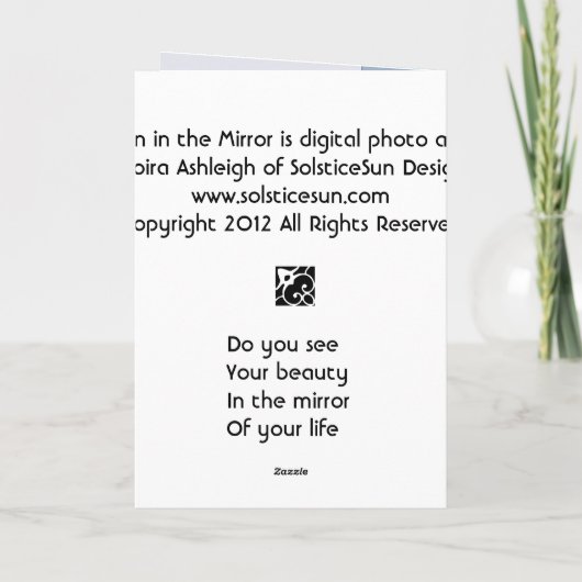 Heron in de spiegel kaart (Achterkant)