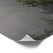 Heron in een Misty Mountain Landscape Poster (Hoek)