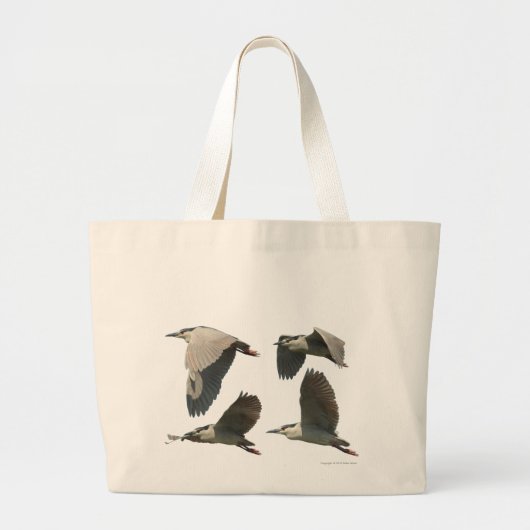 Heron in Flight Bag Grote Tote Bag (Voorkant)