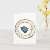 Heron in Flight Folded Note Card Kaart (Gele Bloem)