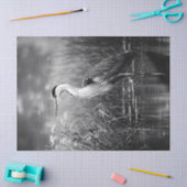 Heron in het moeras zwart-wit decoupage tissuepapier (Craft)