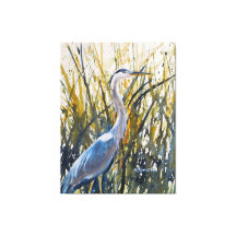 Heron in het onkruid Wild Natuur Art