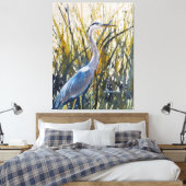 Heron in het onkruid Wild Natuur Art Canvas Afdruk (Insitu (Slaapkamer))