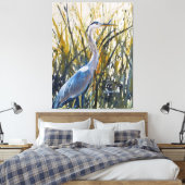 Heron in het onkruid Wild Natuur Art Canvas Afdruk (Insitu (Slaapkamer))