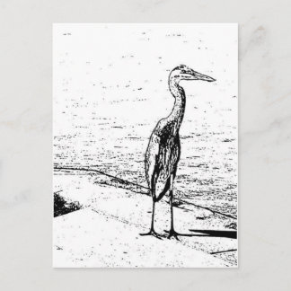 Heron In Ink Briefkaart