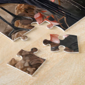 Heron in red foliage pond illustration legpuzzel (Zijkant)