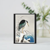 Heron in sneeuw, kunst van het Briefkaart van Ohar (Staand voorkant)