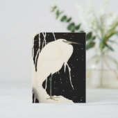 Heron in Snow -  art. 1- Ohara Koson Briefkaart (Staand voorkant)