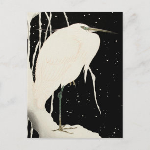 Heron in Snow - art. 1- Ohara Koson Briefkaart