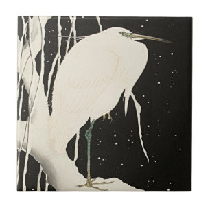 Heron in Snow – Japans meesterwerk op Tegeltje