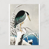 Heron in Snow, kunst van Ohara Koson Briefkaart (Voorkant)